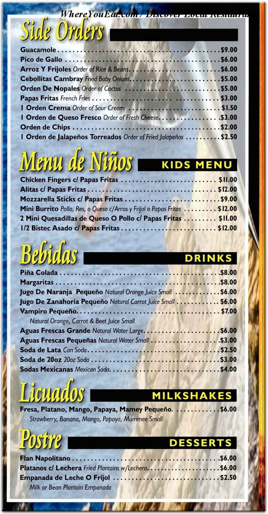 menu