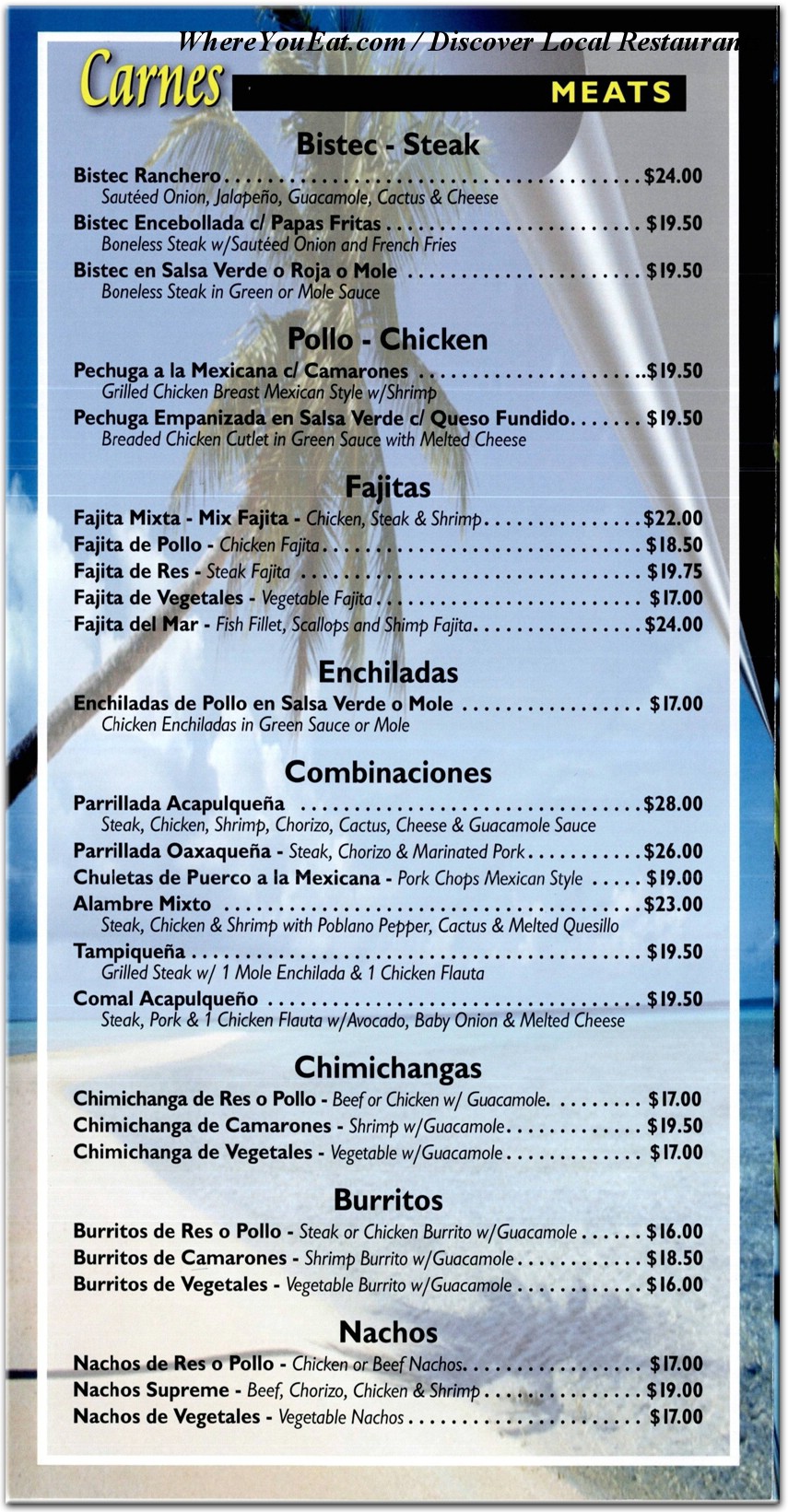 menu